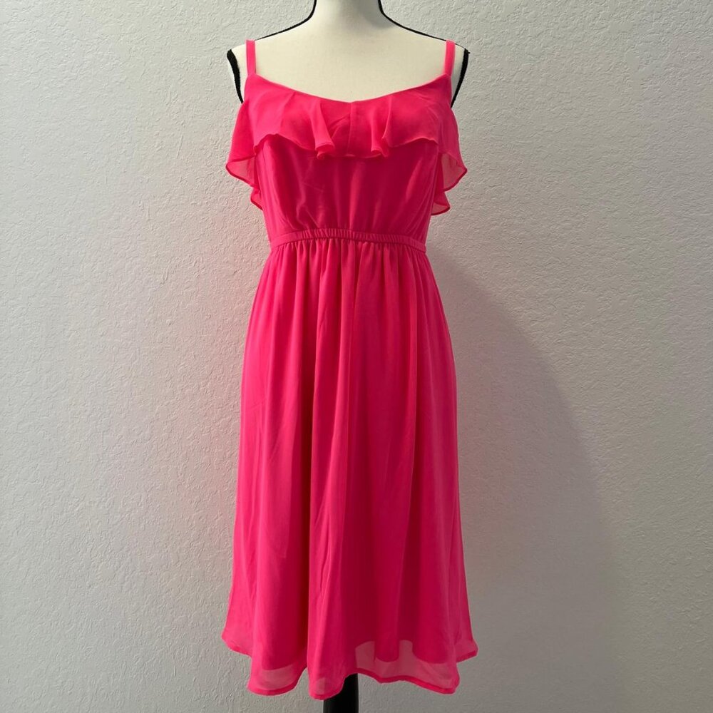 Torrid Hot Pink Chiffon Skater Dress - 0 L 12 NWT